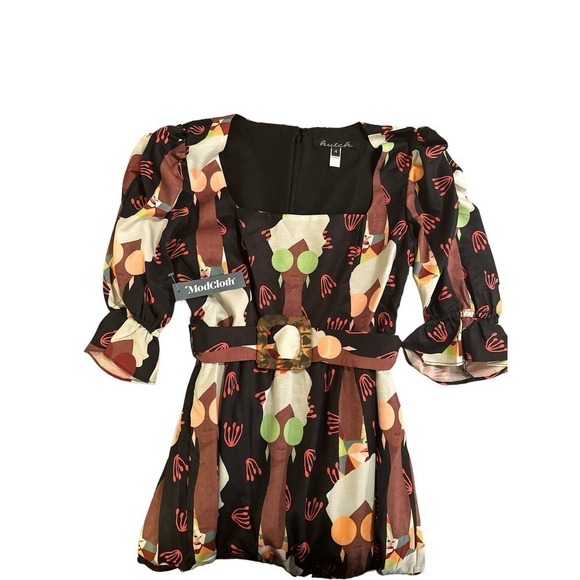 ModCloth Hutch Women's Let's Go Boho Square Neck Belted Maxi Dress Size 4 NWT - Picture 7 of 9